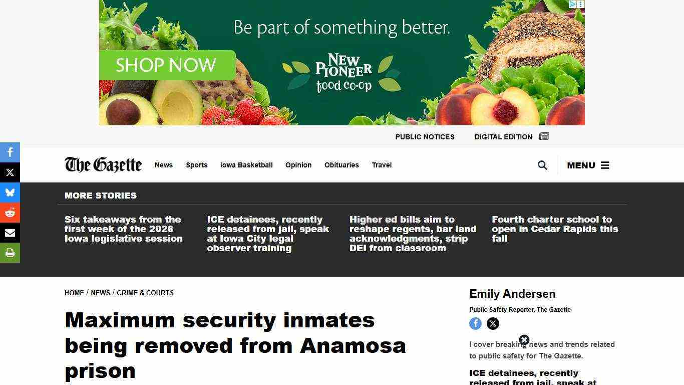 Maximum security inmates being removed from Anamosa prison | The Gazette