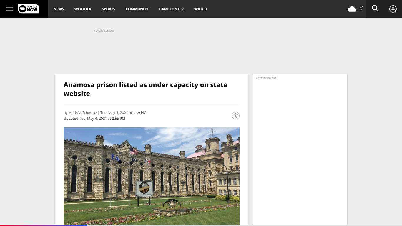 Anamosa prison listed as under capacity on state website